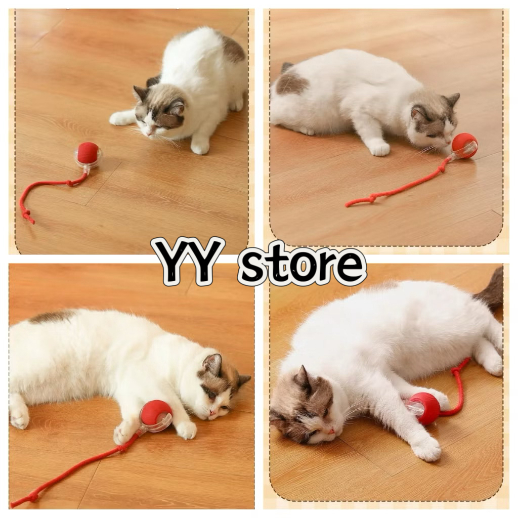 [พร้อมส่ง] ของเล่นแมวอัจฉริยะ ลูกบอลไฟฟ้าเลียนแบบหางหนู ชาร์จไฟได้อัตโนมัติ หมุนได้ 360 องศา สำหรับเล่นในร่ม
