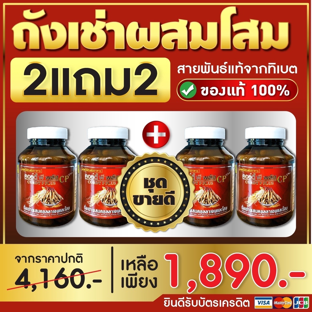 ซื้อ2 แถม 2 ถังเฉ้า ถั่งเฉ้าCORDY P PLUS คอร์ดี้พีพลัส ผสมคอลลาเจนและโสมสกัดCORDYPLUSคอร์ดี้พลัส