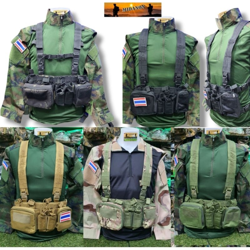 เสื้อกั๊กChest Rig M4 Tactical Vest เสื้อกั๊กอเนกประสงค์ เสื้อกั๊กยุทธวิธี หนา500D