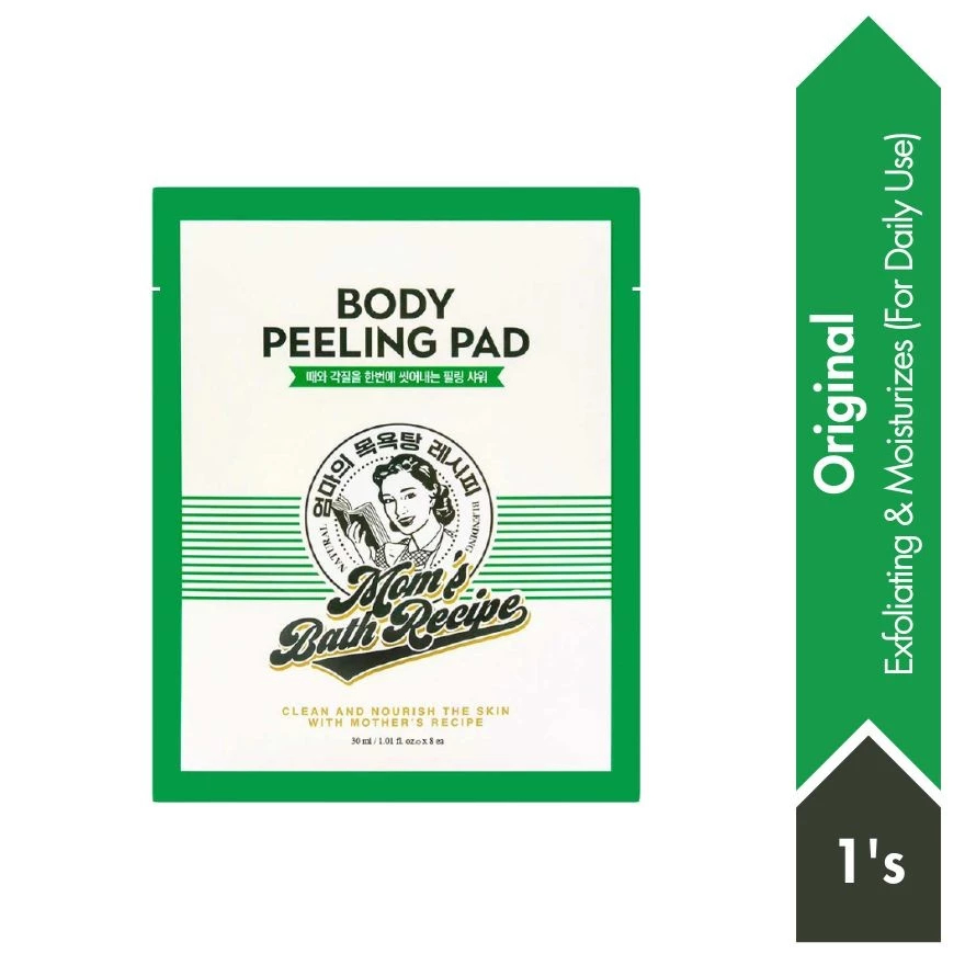 (1แผ่น)พร้อมส่ง Mom's Bath Recipe Peeling Pad แผ่นสครับสำหรับผลัดเซลล์ผิว ตัวดังของแท้จาก เกาหลีใต้