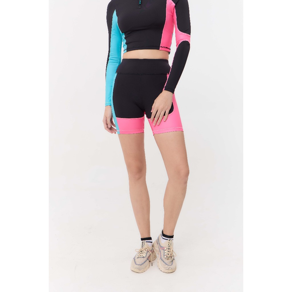 STELLA NOVA BIKE SHORT > BLACK กางเกงเลกกิ้งดำชมพู — صورة 2