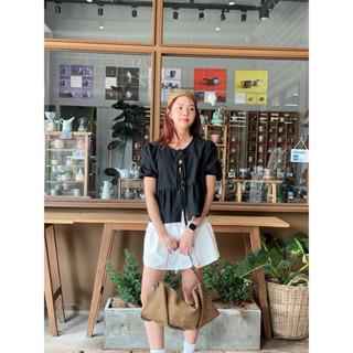 ✨ใส่โค้ด MALI69  ✨ เสื้อผูกเชือกผ้าฝ้ายแขนตุ๊กตาระบายชาย Dol…