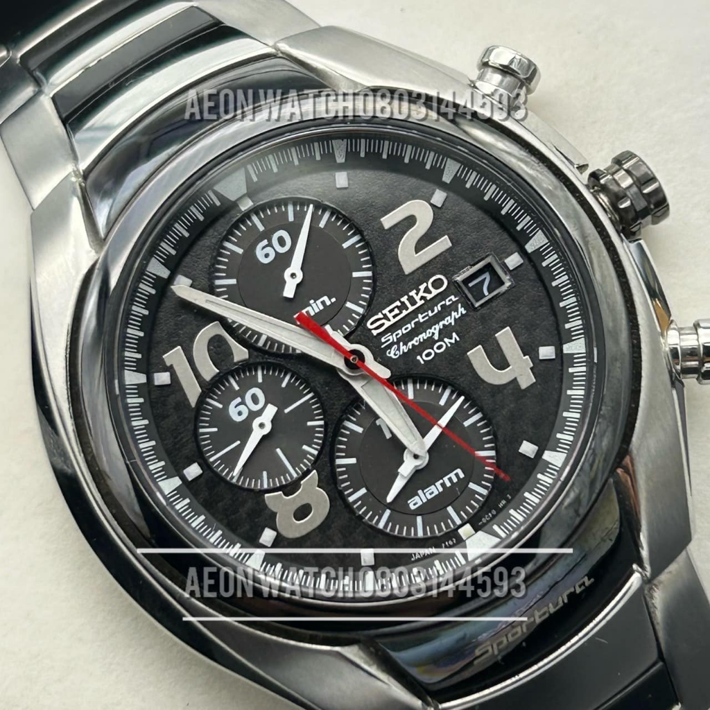 Seiko Sportuar Chronograph 100m.  42mm. รุ่น 7T62-0BK0