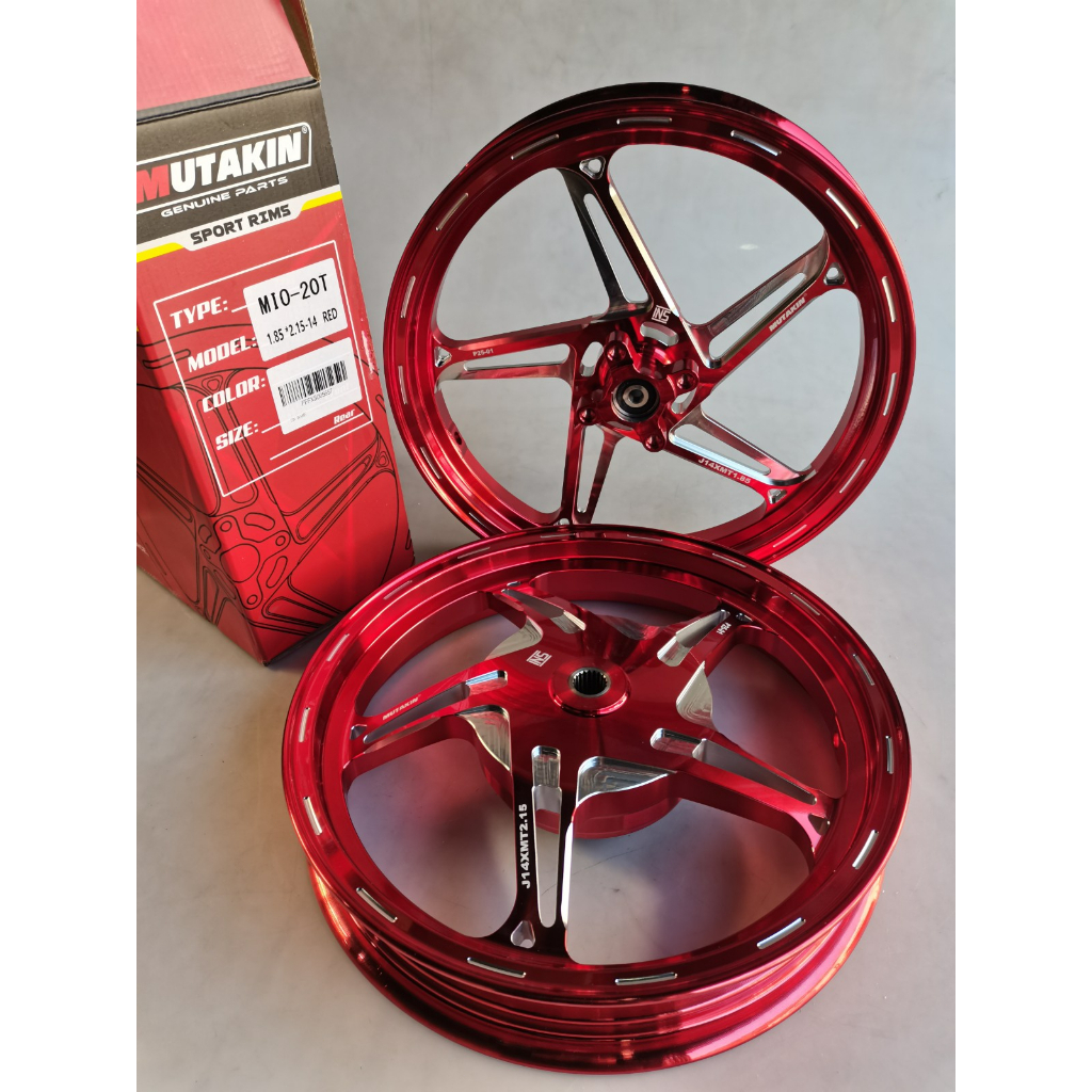MUTAKIN ล้อแม็ก J501 CNC RIM สำหรับYAMAHA MIO125/125i FINO125 MIOM3 MIO125GP MIOS MIOZ 1.85*2.15-14 