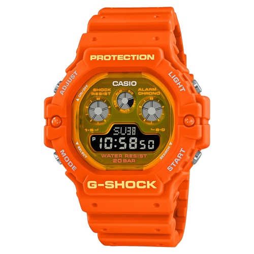 G-Shock นาฬิกาข้อมือผู้ชาย สายเรซิ่น สีส้ม รุ่น DW-5900,DW-5900TS,DW-5900TS-4DR