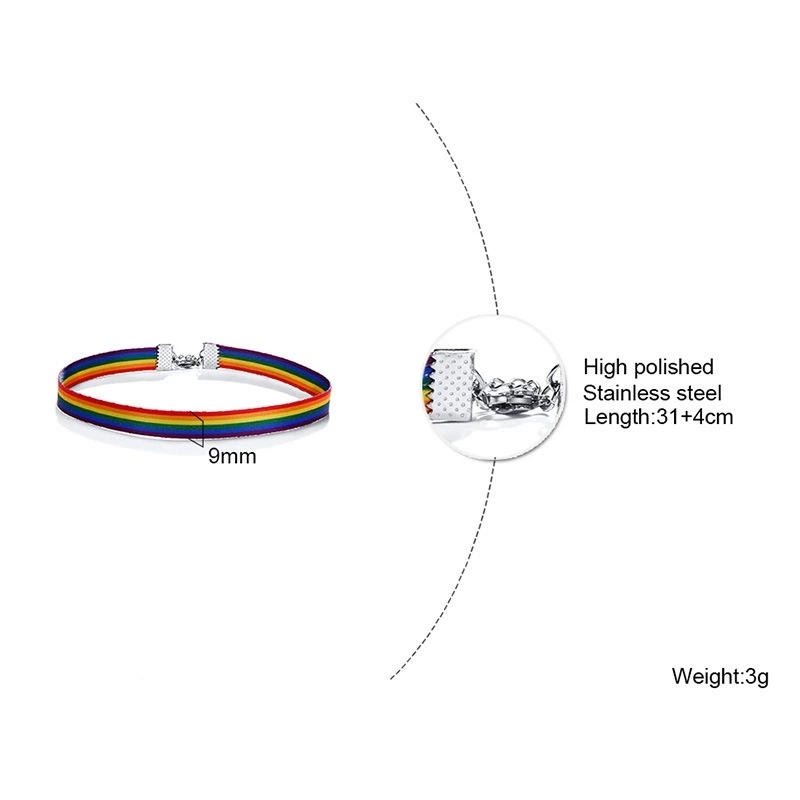 สร้อยคอสายรุ้ง โช้กเกอร์ LGBT  Rainbow Choker