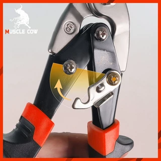 MUSCLE COW กรรไกรตัดเหล็ก 10 นิ้ว กรรไกรเหล็กแผ่น กรรไกรตัดเหล็กแผ่นปากตรง (ตัดตรง ตัดโค้งซ้าย ตัดโค้งขวา) กรรไกรตัดเหล็