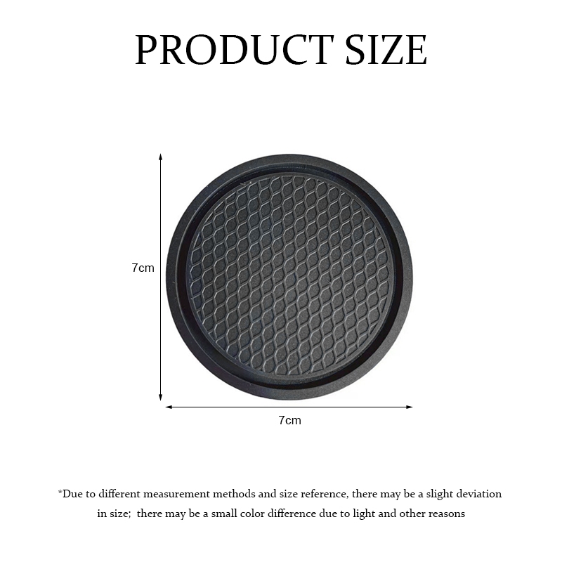 🏠 ที่รองแก้วซิลิโคน 7CM แผ่นยางรองแก้วเครื่องดื่ม PVCทรงกลม กันลื่น อุปกรณ์เสริม สําหรับติดภายในรถยนต์ ยานพาหนะ - รูปที่ 6