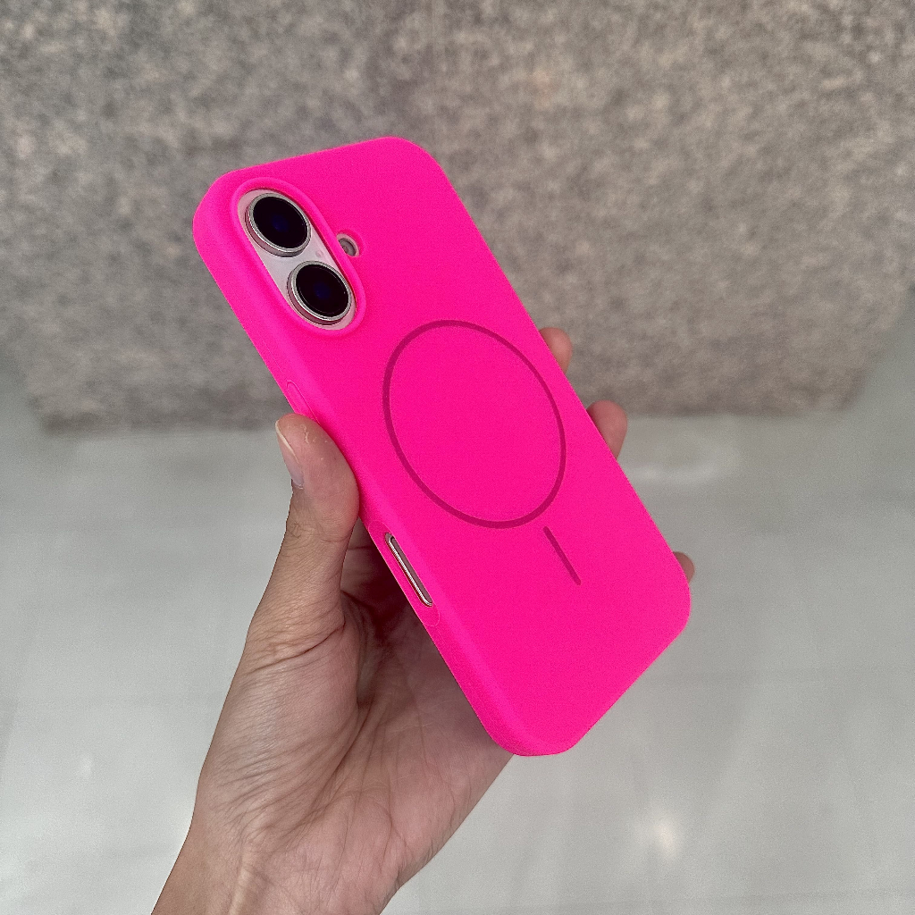 เคส Silicone Magnetic แม่เหล็ก สีนีออน ชมพู-เขียว บุกำมะหยี่-สีพื้น เคสซิลิโคน TPU - รูปที่ 4