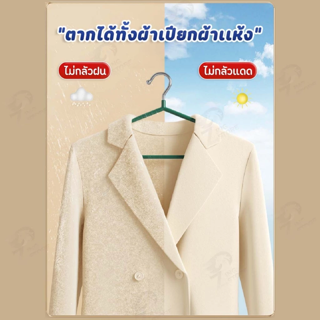 [20 แถม 20] ไม้แขวนเสื้อ ไม้แขวนเสื้อสแตนเลส ไม้แขวนเสื้อซิลิโคน ผู้ใหญ่40ซม. เด็ก30ซม. เคลือบซิลิโคนกันลื่น CC4 thumbnail 5