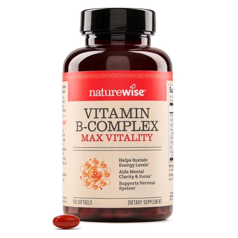 ( Naturewise ) VITAMIN B-COMPLEX - วิตามินบี คอมเพล็กซ์ เสริมสร้างพลังงานในเซลล์ ( 60-150 ซอฟ์ทเจล ) นำเข้าจากอเมริกา