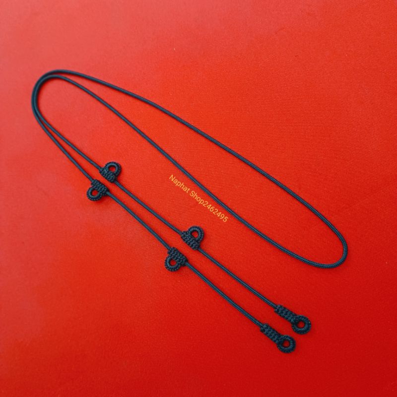 สร้อยเชือกร่มเส้นขนาด2มิล สร้อยคอเชือกร่มไว้สำหรับห้อยตะกรุด ((เพิ่มห่วงซ้าย-ขวา ข้างละ2ห่วง))งานแฮนเมด - รูปที่ 2