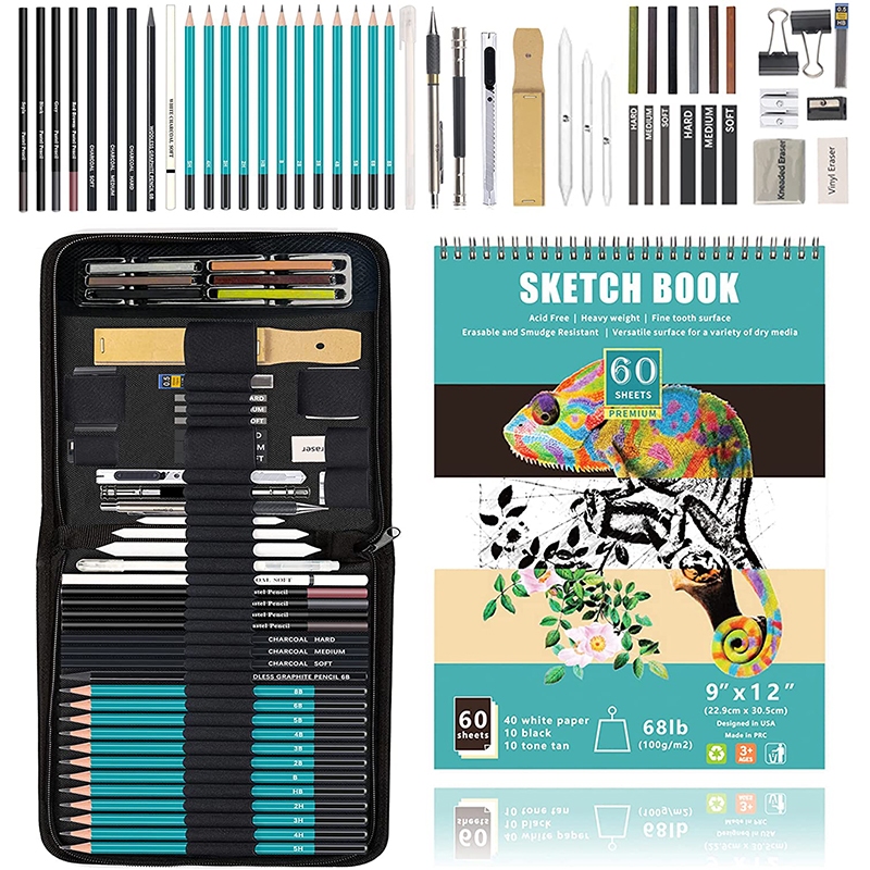 ชุดดินสอวาดรูป รวม 50/54 ชิ้น Sketch Pencil Set Sketching Pencil Set 50pcs Drawing Pencil Kit Charcoal Pen Sketch Set