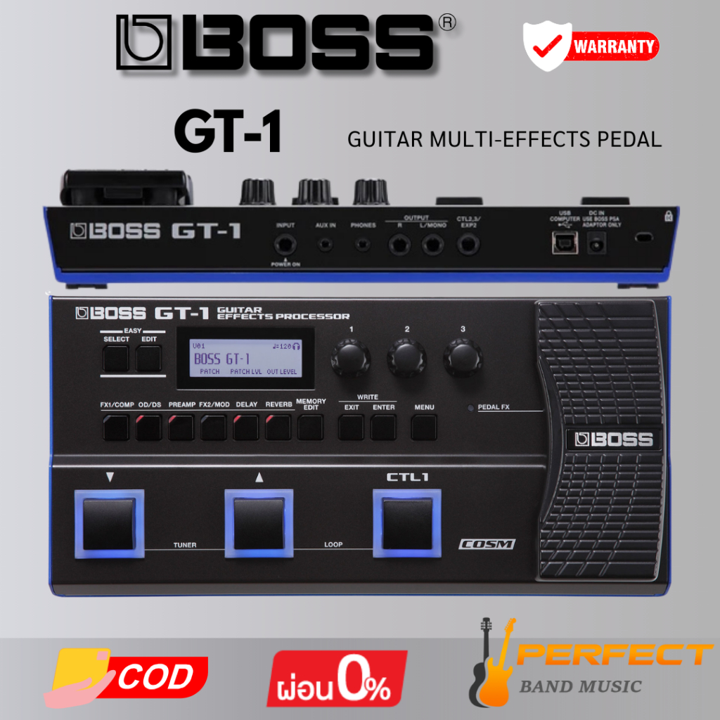 มัลติเอฟเฟค BOSS GT-1 Guitar Multi-Effects Pedal [ผ่อน 0% 10เดือน]