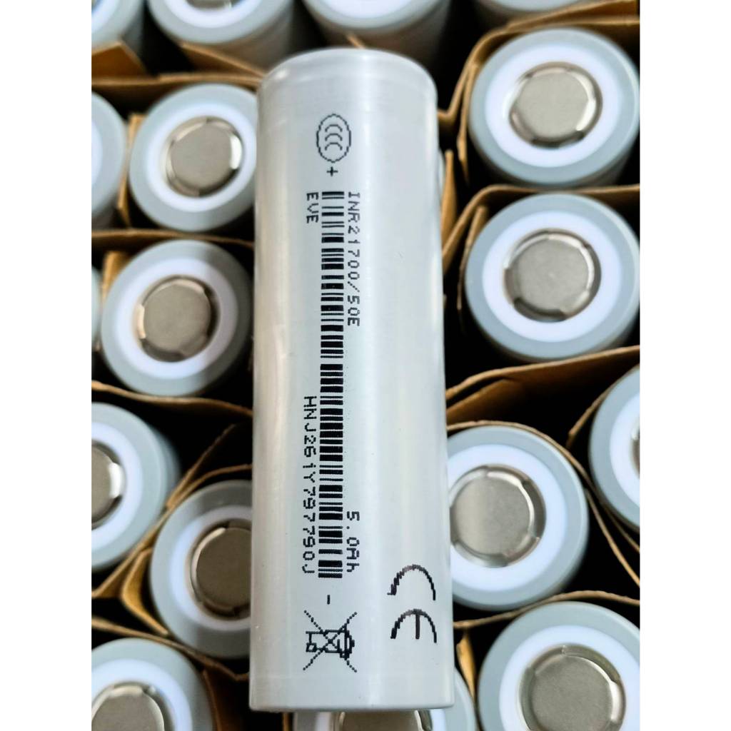 ถ่านชาร์จ 21700 EVE 5000 mAh ราคา 1 ก้อน กระแสสูง 5C 21700 ของแท้มีมาตรฐาน ของใหม่ พร้อมส่งทันที