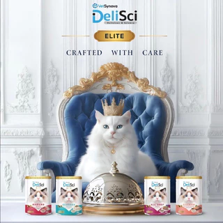 [ยกโหล] DeliSci Elite อาหารเปียกแมว แมวโต เนื้อแน่น เกรดคนทาน บำรุงขน เสริมภูมิคุ้มกัน ไม่เติมเกลือ ขนาด 40 กรัม 12 ซอง