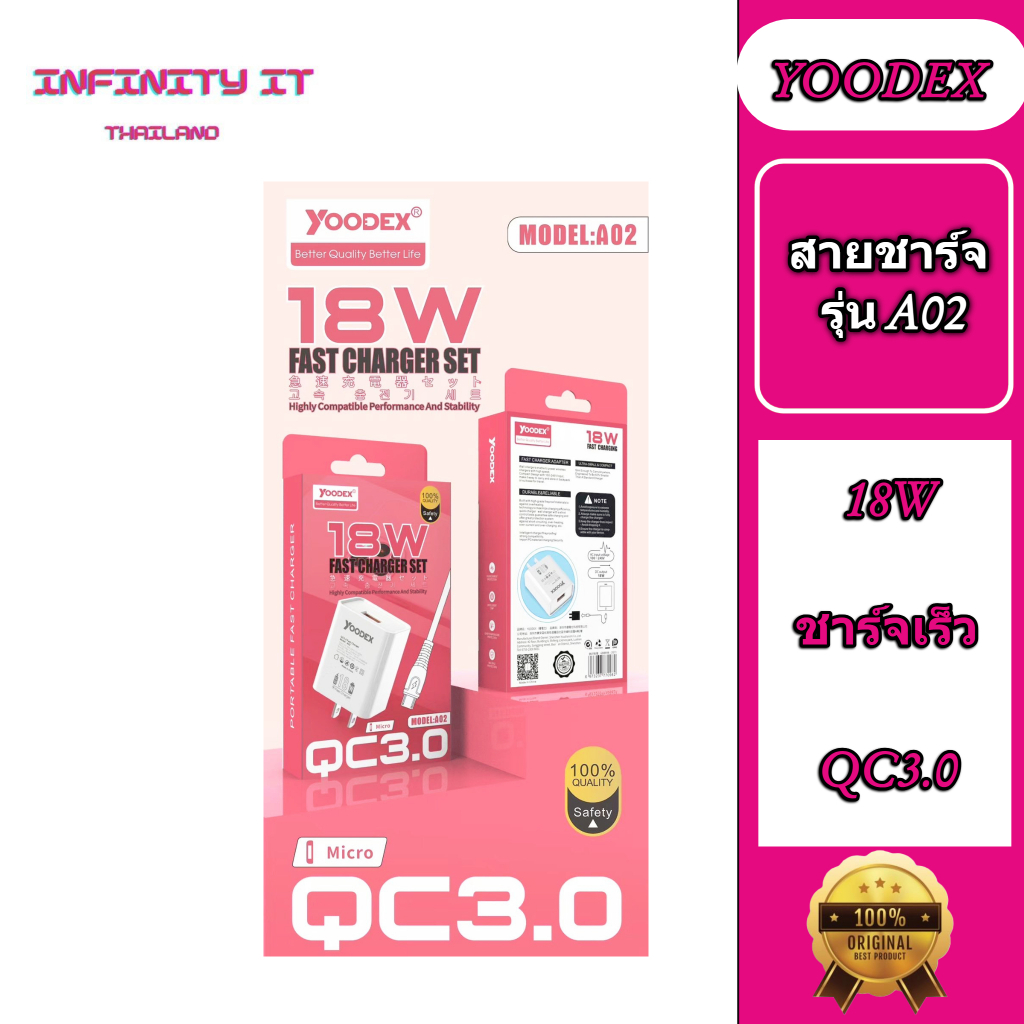 ชุดชาร์จ Yoodex รุ่น A02 18W