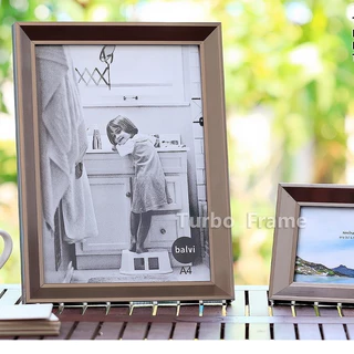 Turbo frame ทรงเฉียงขนาดภาพ 3.5x5", 4x6” ,5x7” ,6x8”, A5 ,สีเงินรมดำ, สีโรสโกลด์ ,สีขาว , สีดำ,สีเงินวาว