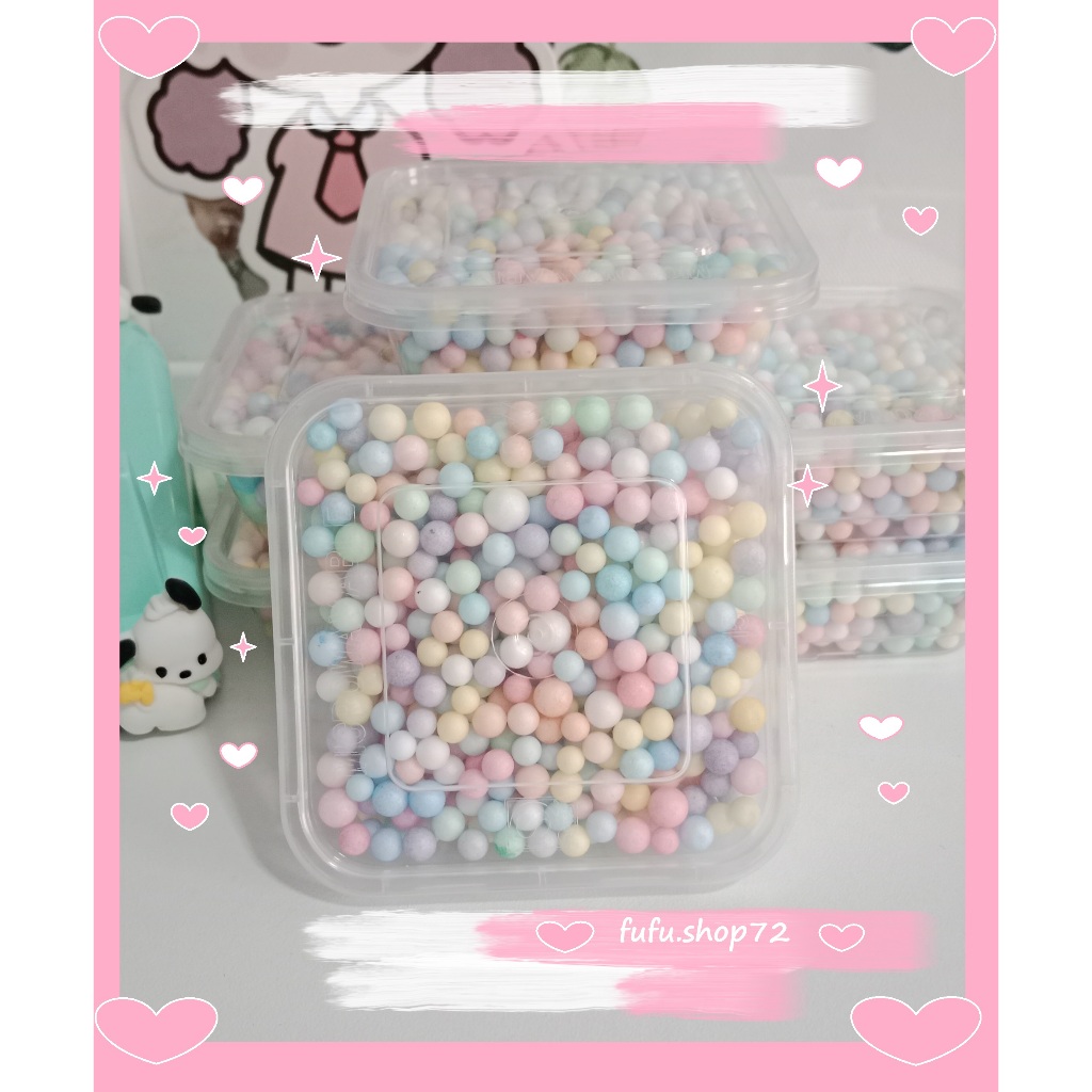 เม็ดโฟม สีรุ้ง พาสเทล ขนาด 3-5 มิล