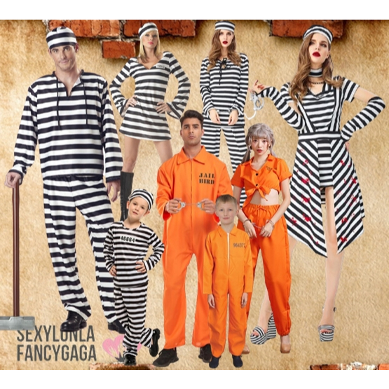 ชุดนักโทษหญิง นักโทษชาย ชุดคนคุก ชุดผู้ต้องขัง ชุดชาวคุก cp136.1/cp220.1/cp70.1/7c135/cp50.3/cp22/7C