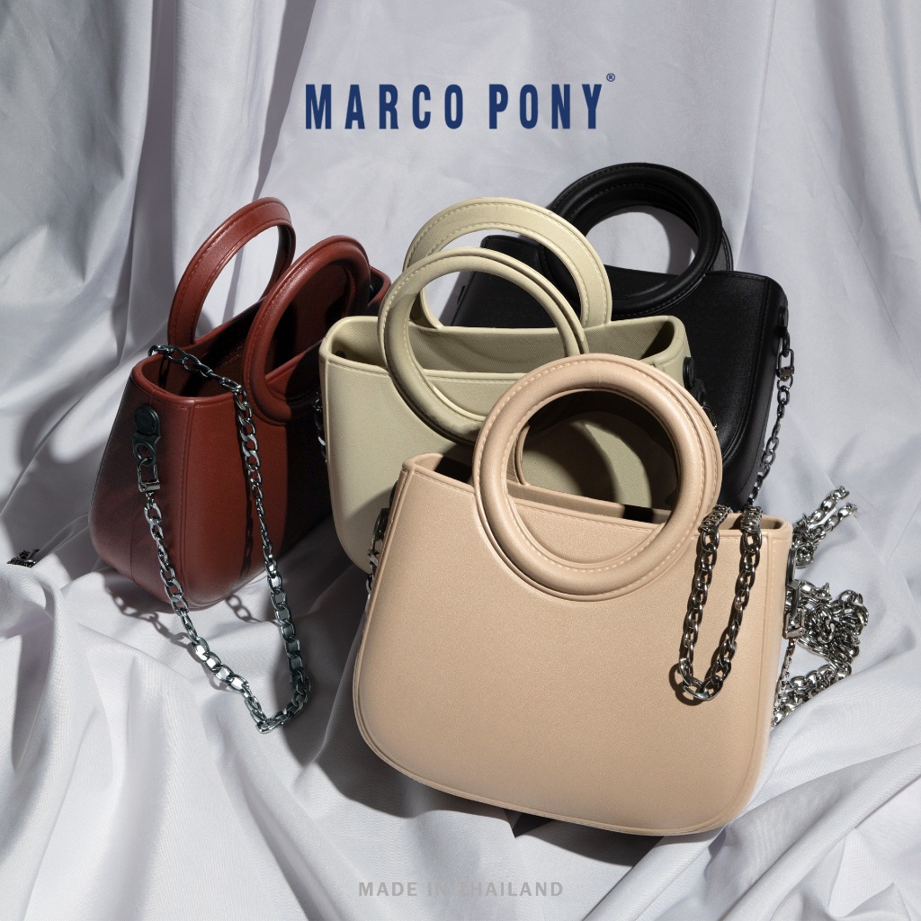 Marco Pony กระเป๋าถือ กระเป๋าสะพายไหล่ แฟชั่นผู้หญิง ทรงโฮโบ ใบขนาดเล็ก ขนาด 17 x 21 CM. รุ่น BP1009