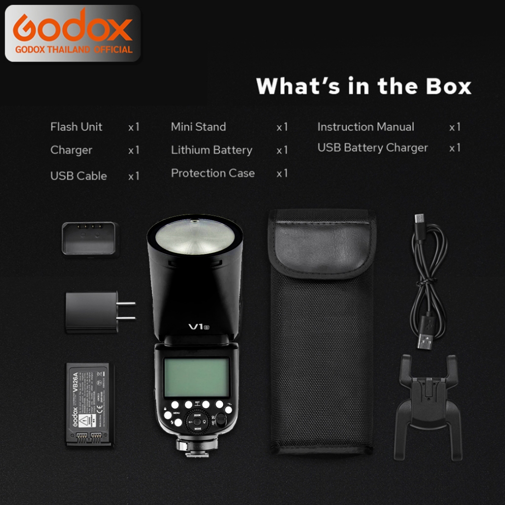 Godox Flash V1 - TTL HSS 3000mAh - รับประกันศูนย์ Godox Thailand 3ปี