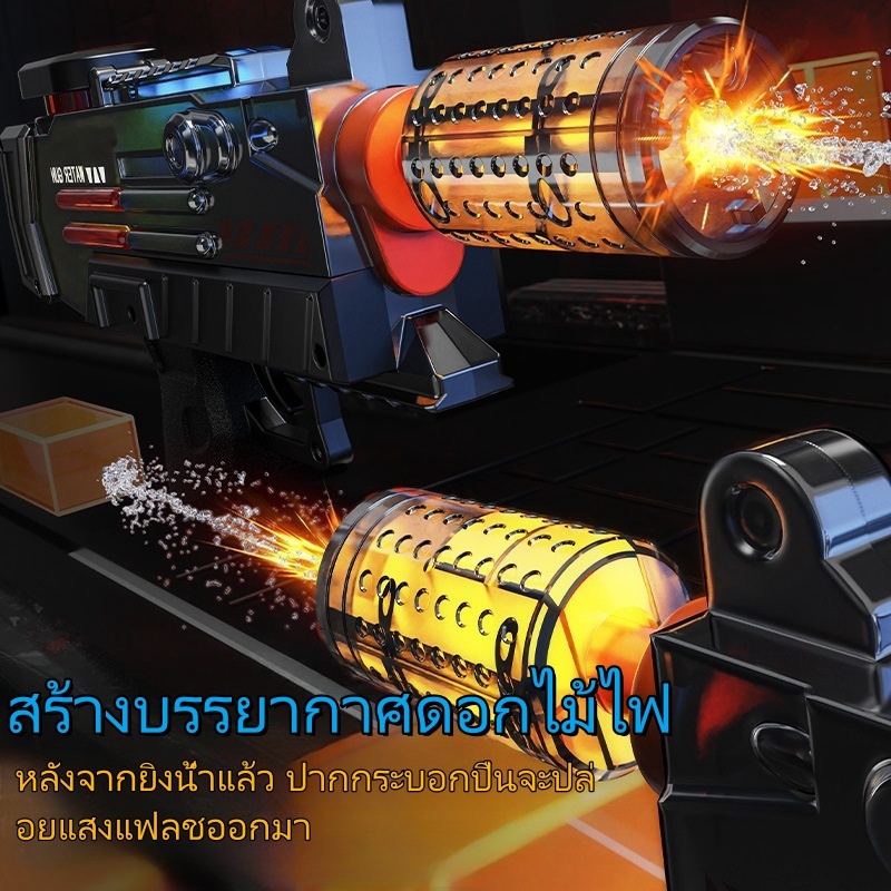 ปืนฉีดน้ำไฟฟ้า ปืนฉีดน้ำอัตโนมัติ UZI ของเล่นเด็ก ปืนฉีดน้ำแรงดันสูง ความจุขนาดใหญ่ เล่นน้ำกลางแจ้ง - รูปที่ 3