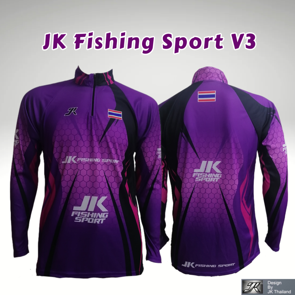 JK FISHING SPORT V3 เสื้อตกปลาแขนยาว JK Thailand เสื้อกันยูวีป้องกันรังสี UV 80%