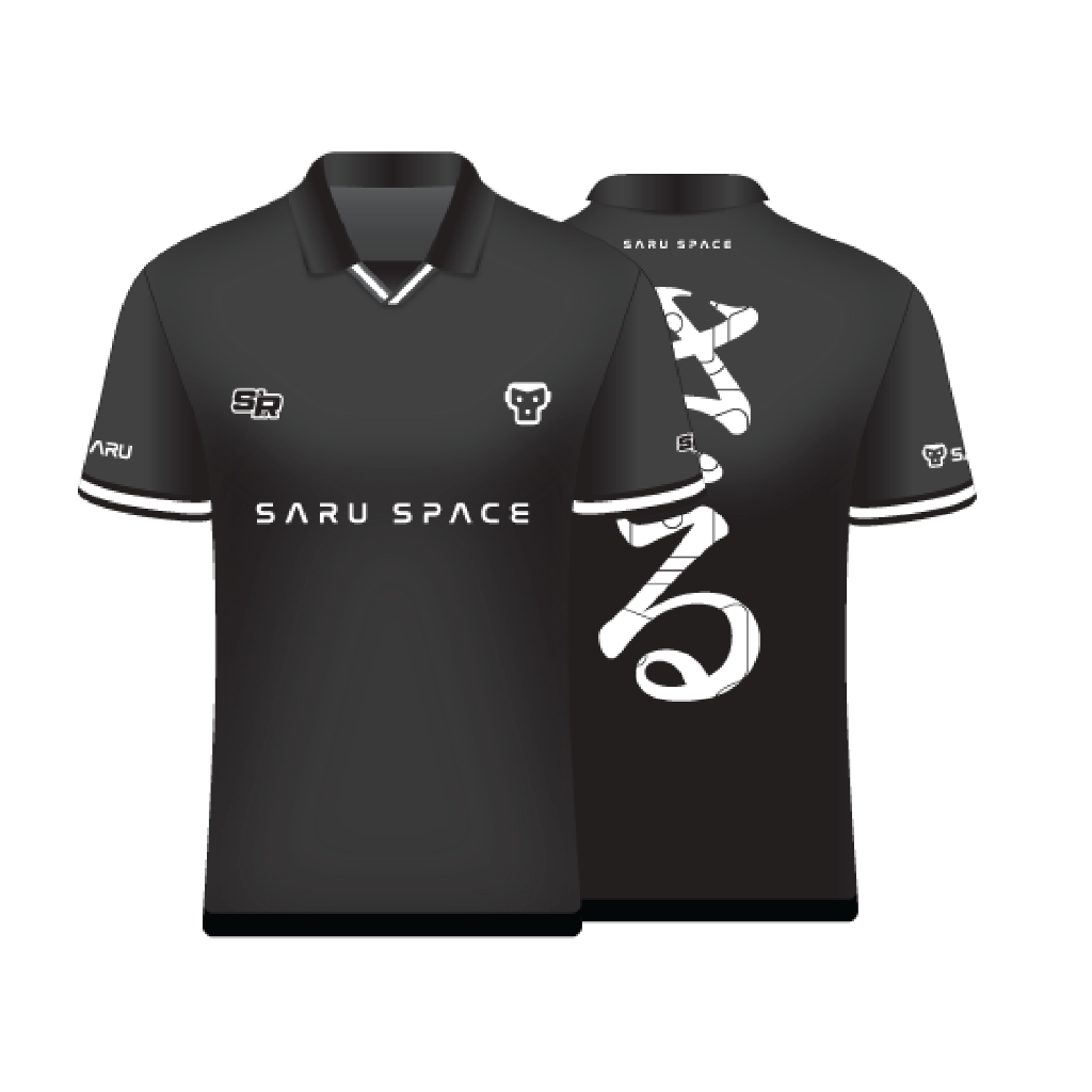 เสื้อ SARU โปโลสีดำ คอปก ดีไซน์เท่