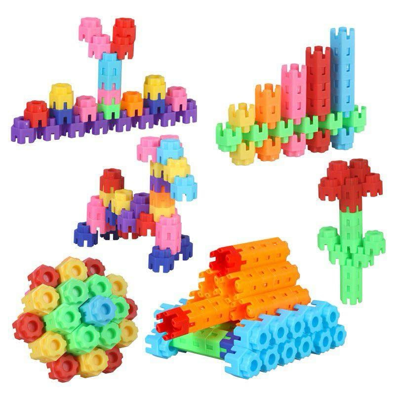 พร้อมส่งในไทย ตัวต่อของเล่น ตัวต่อบล็อค 6 เหลี่ยม 500 ชิ้น ของเล่นเสริมพัฒนาการเด็ก ตัวต่อบล็อค (ไม่มีกล่อง)