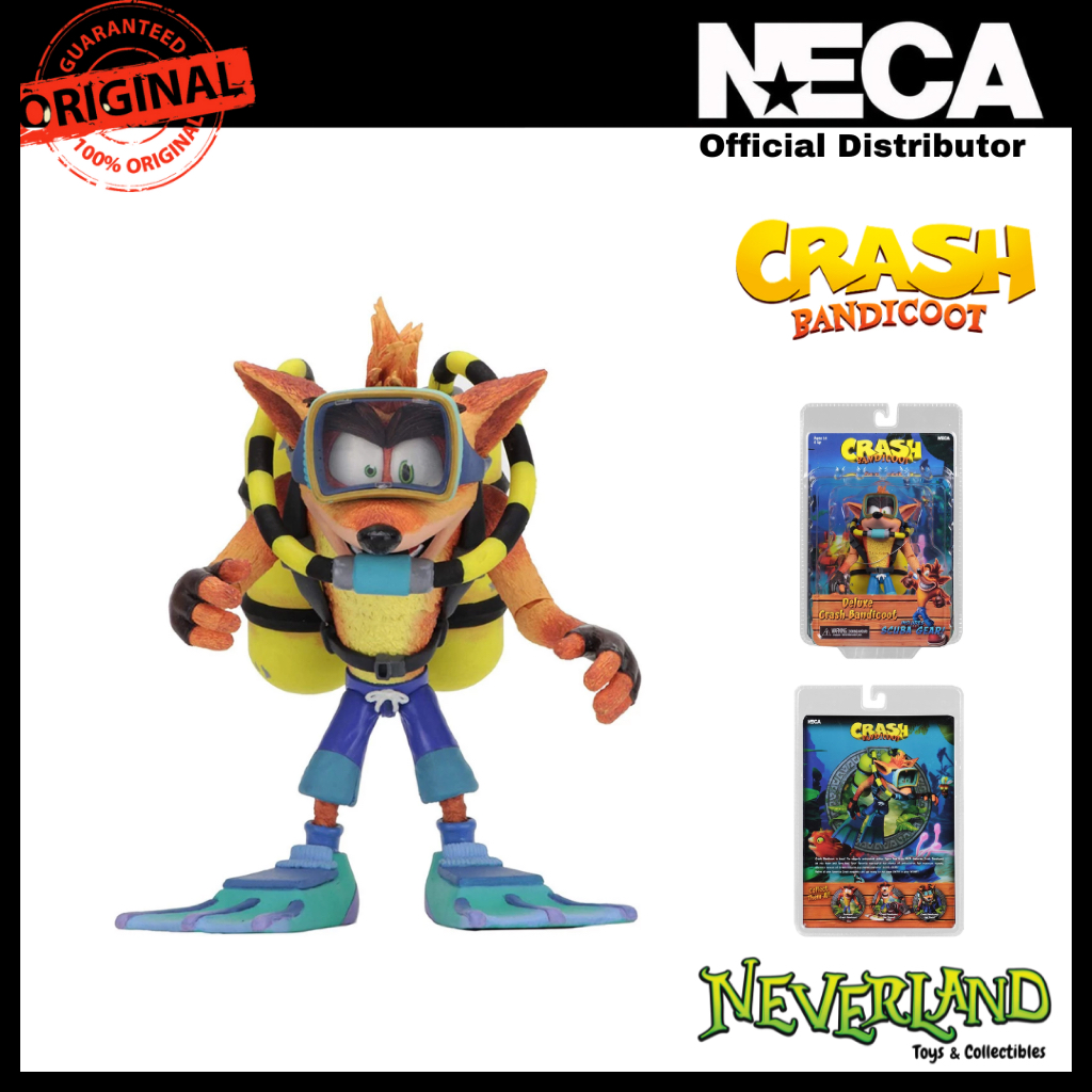 NECA  Crash Bandicoot – 7” Action Figure – Deluxe Scuba Crash