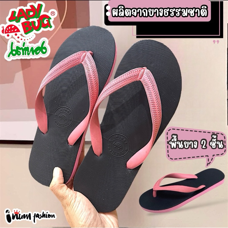 NFshoes ถูกสุด! รองเท้า แตะหูคีบ แนวช้างดาว Blackpink สีพาสเทล ยี่ห้อ Ladybug 🐞 รุ่น Venom!!