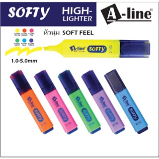 A-line AL-303 Highlighter with SOFT nib/ปากกาเน้นข้อความ หัว…
