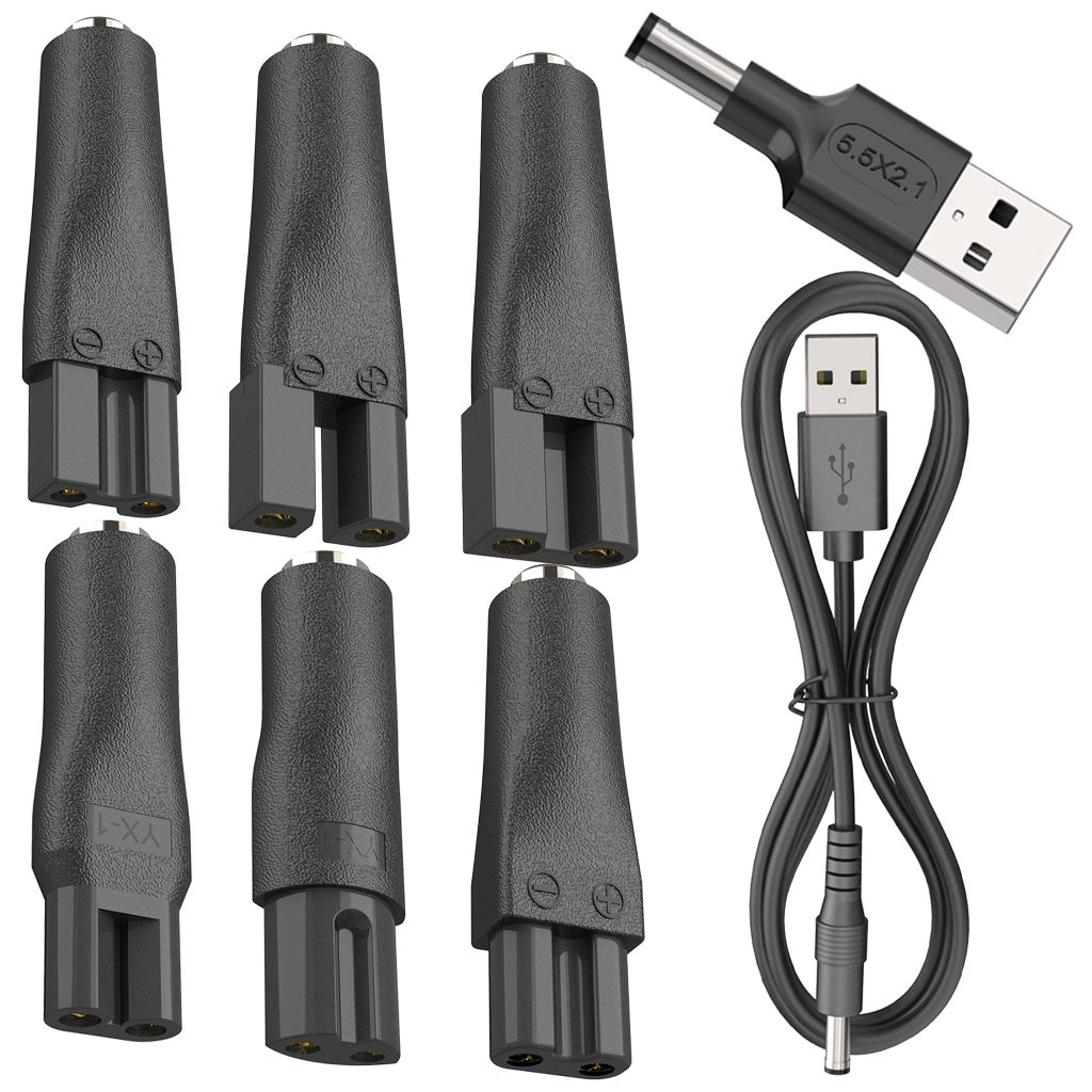 For KAI Trimmer Hair Clippers 8 PCS Power Cord 5V Replacement Charger USB adapte