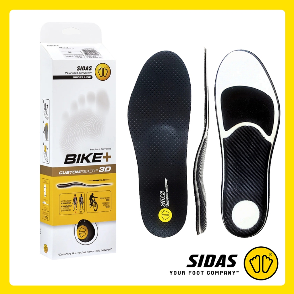 SIDAS Bike+ Insoles แผ่นพื้นรองเท้าคาร์บอนสำหรับปั่นจักรยาน ซัพพอร์ตเท้า "ลด Loss - เพิ่ม Performance"