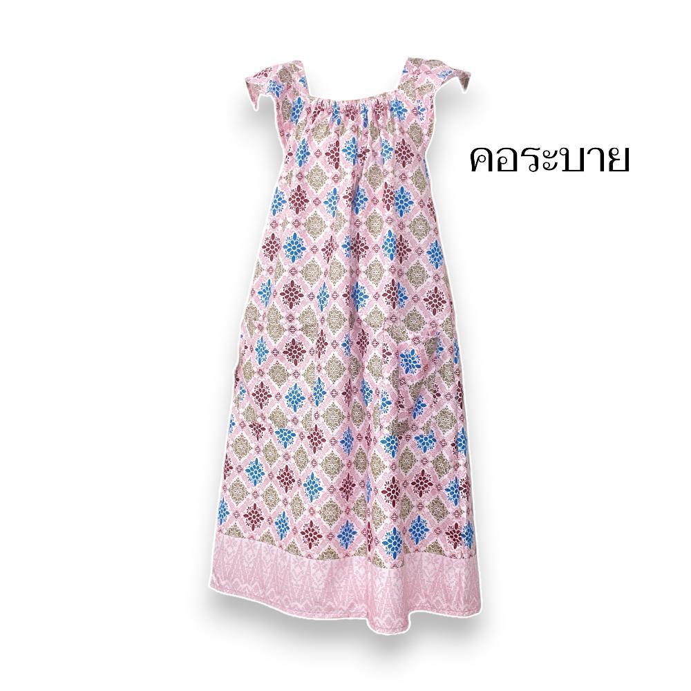 แขนระบาย ชุดกระโปรงลายดอก ชุดนอนผ้าถุง ชุดลำลอง รูปที่ 2