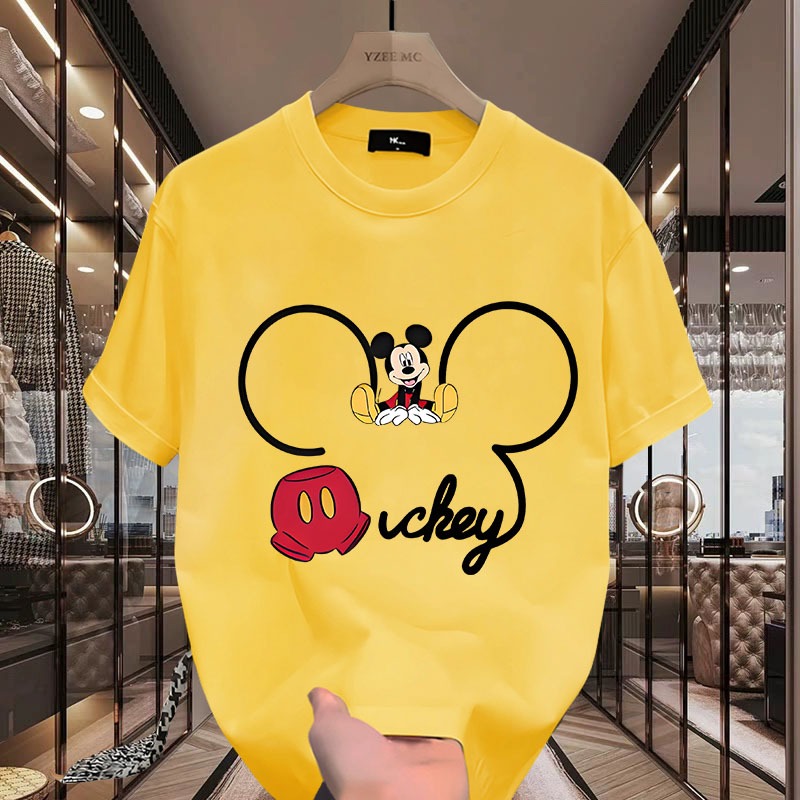 D1062เสื้อยืดแขนสั้นลายมิกกี้เม้าส์  ผ้านุ่มยืดได้ใส่สบายฯ ลายแฟชั่นนานาชาติ ปลีก-ส่ง