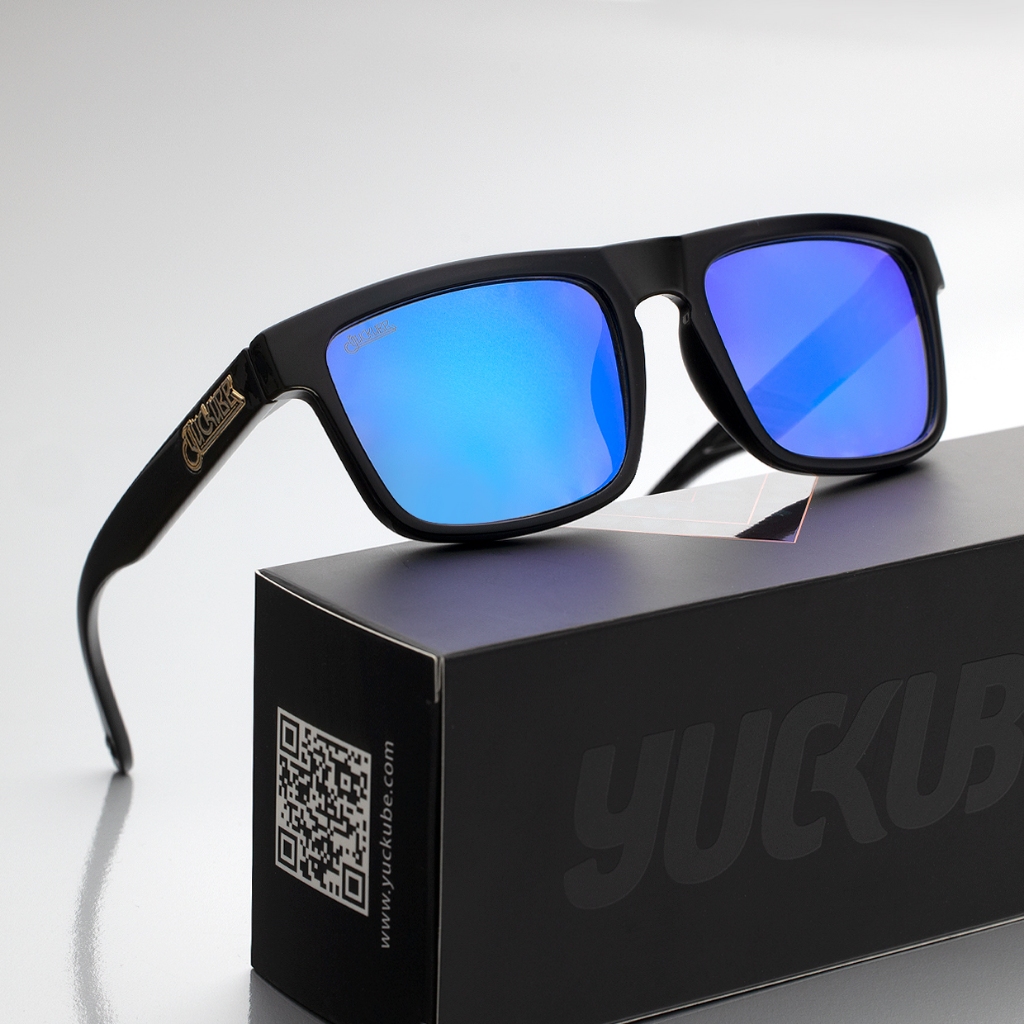 แว่นกันแดด Yuckube รุ่น Lazor 2018 : Polish Black /  Lens Blue - Green