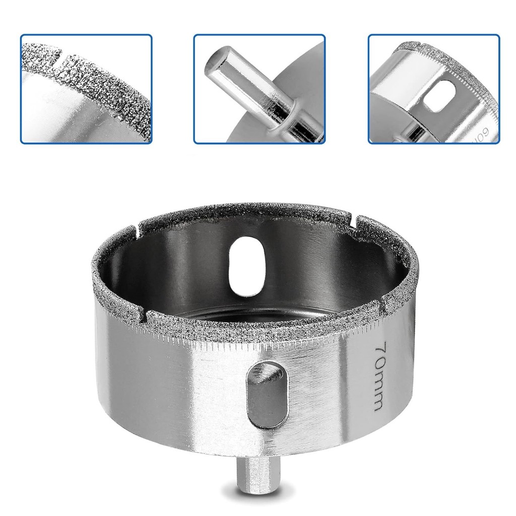 ดอกเจาะ โฮลซอ เจาะกระเบื้อง เจาะกระจก หินแกรนิต หัวเพชร ขนาด 65-90 มม. Diamond Tool Drill Bit Hole Saw 65-90 MM.