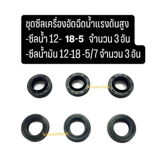 ชุดซีลเครื่องฉีดน้ำแรงดันสูง(ซีลน้ำ)12-18-5(3อัน) ซีลน้ำมัน 12-18-5/7(3อัน)