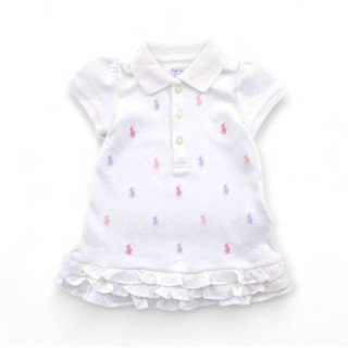 Polo Ralph Lauren💯 เดรสสีขาวผ้านุ่มปักลาย Signature ของแบรนด…