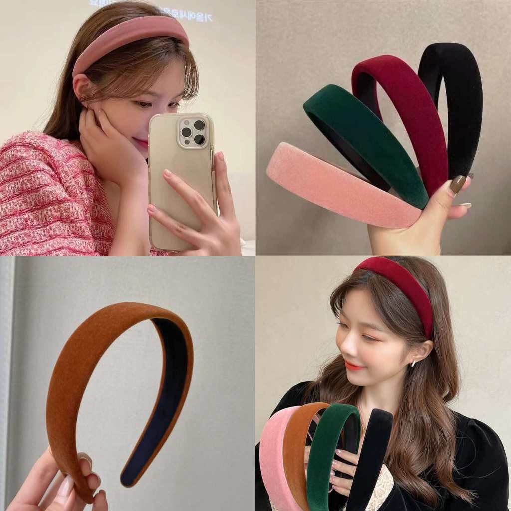 ส่งด่วน🔥มี 7 สีที่คาดผมกำมะหยี่ ที่คาดผมแฟชั่สไตล์เกาหลี HB81-HB86