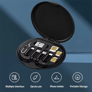 XH สายเคเบิลข้อมูลมัลติฟังก์ชั่นสําหรับ USB-AB-C 60WPD Fast Charge ที่วางโทรศัพท์มือถือสายชาร์จ Travel Pack อเนกประสงค์