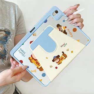 🪐24 ชั่วโมงเคส🪐case iPad Gen11 Air6 11 Air7 ที่ใส่ปากกา แอปเปิล ดัชชุนด์ เคสiPadหมุน 360° Gen9 MINI7