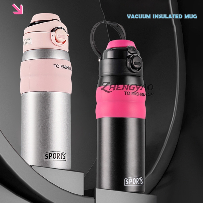 550มิลลิลิตรคู่สแตนเลส316ขวดความร้อนด้วยฟางแบบพกพากลางแจ้งกีฬาสาวนักเรียนขวดความร้อนแก้วเดินทาง B0176