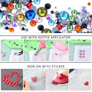 1140ชิ้น SS3-SS50 3D พลอยเทียม คริสตัลใส กลิตเตอร์ พลอยเทียม สีขาว คุณภาพสูง สําหรับตกแต่งเล็บDIY