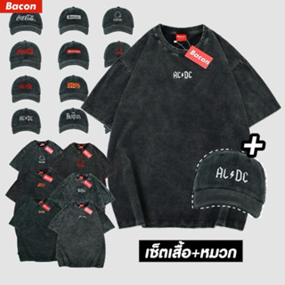 งานปักผ้าฟอกวินเทจ เซ็ตเสื้อ+หมวก งานฟอกแท้ผ้าหนา Cotton100%