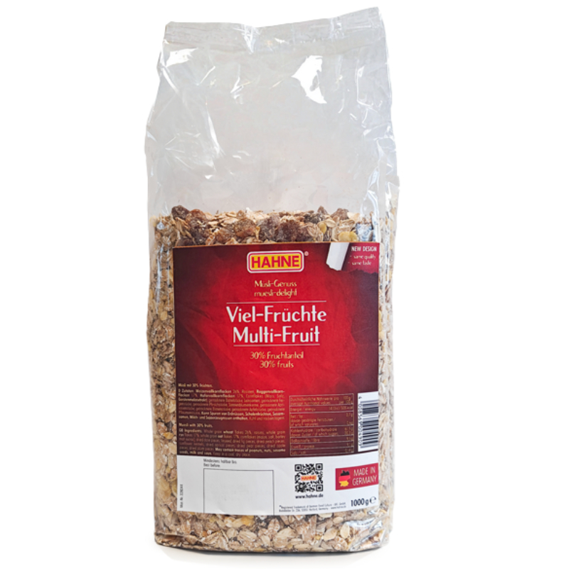 ฮาทเน่ มัลติ ฟรุ๊ต มูสลี่ มูสลี่ผสมผลไม้ 1 กก. จากเยอรมนี - Multi Fruit Muesli 1kg Hahne brand from 