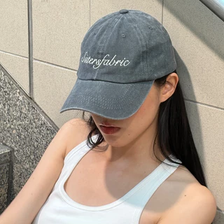 Sistersfabric - Sistersfabric Cap หมวกแก๊ป ปักฟ้อนท์เขียน สีฟอก