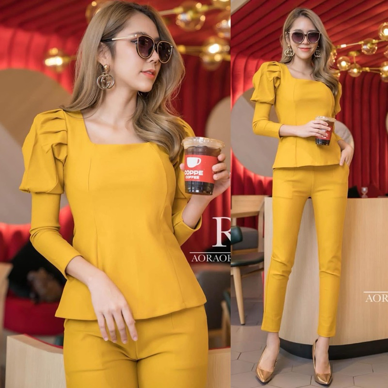 Tw เซทเสื้อคอเหลี่ยม  กางเกงขายาว - รูปที่ 6